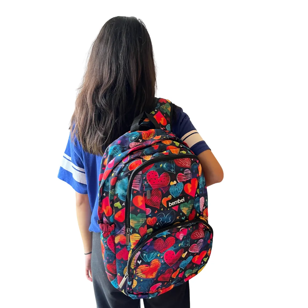 18" Backpack - Funky Hearts