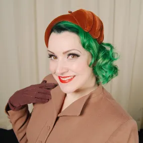 1950s Rust Velvet Hat