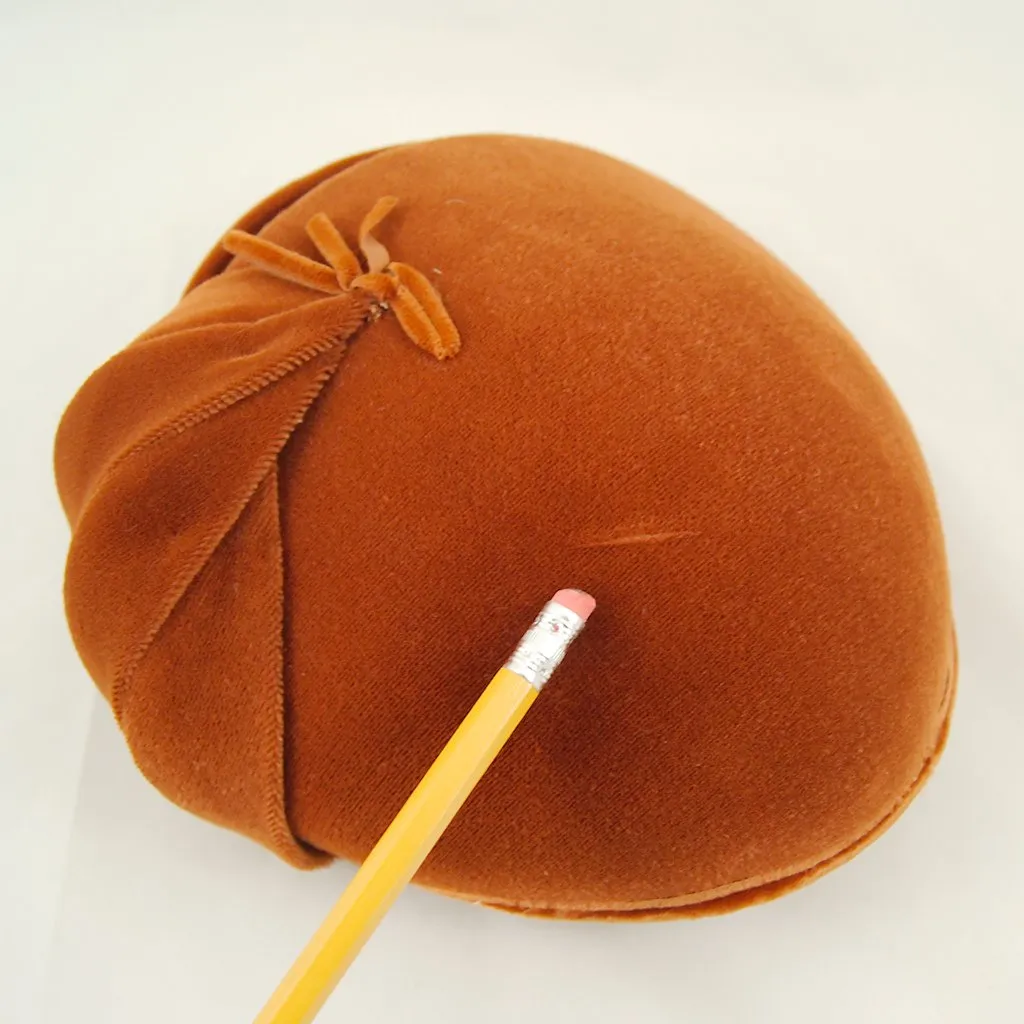 1950s Rust Velvet Hat