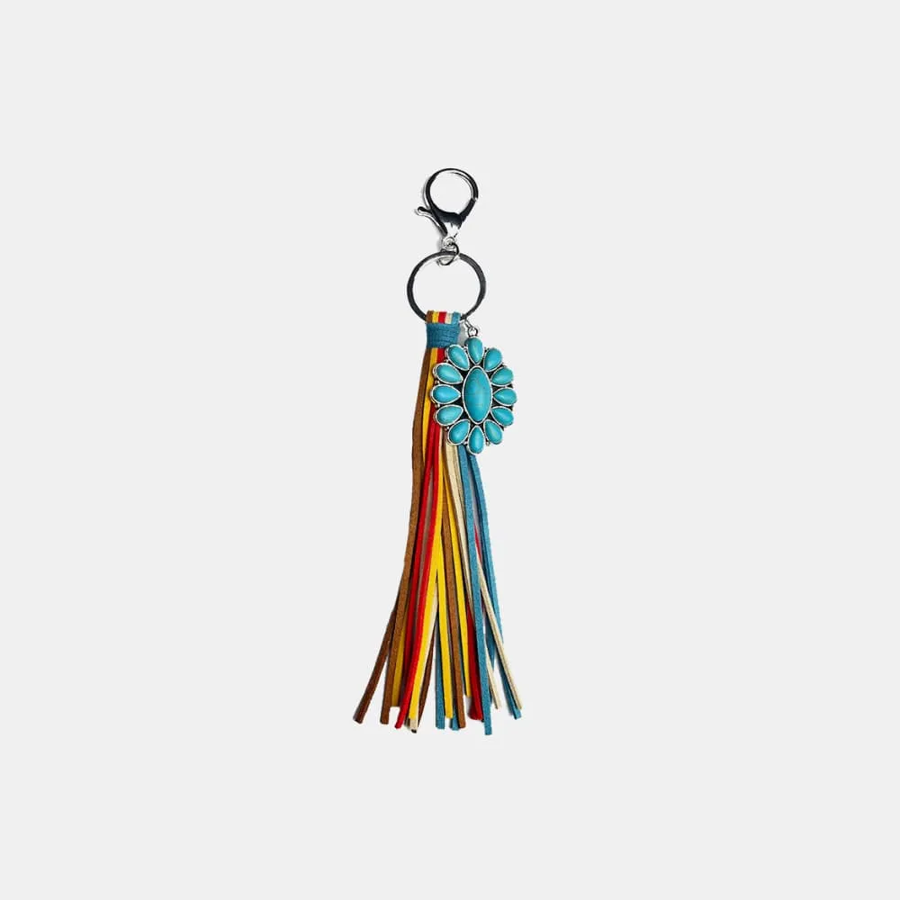 4 Chic Tassel Turquoise Keychains ea.