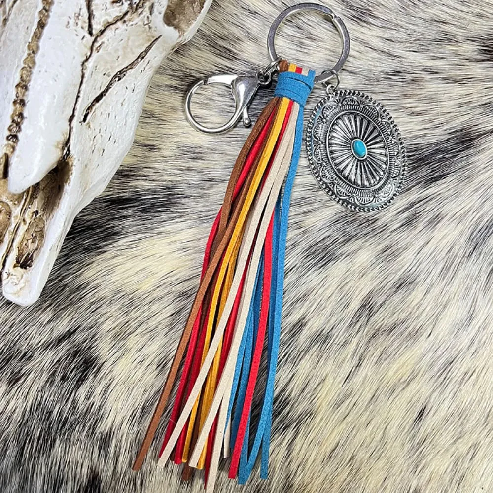 4 Chic Tassel Turquoise Keychains ea.