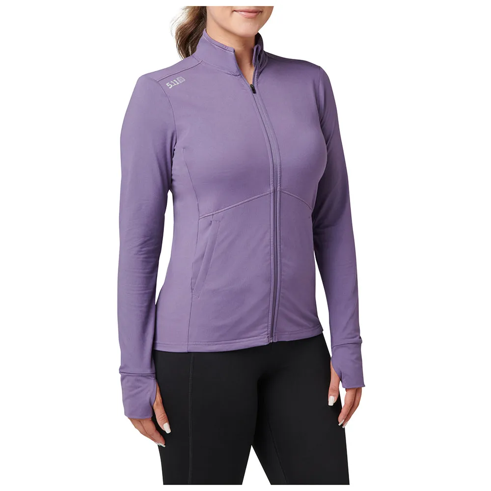 66028-1019 SUDADERA CATALYST CON CIERRE COMPLETO PARA DAMA MUTED GRAPE MARCA 5.11 TACTICAL