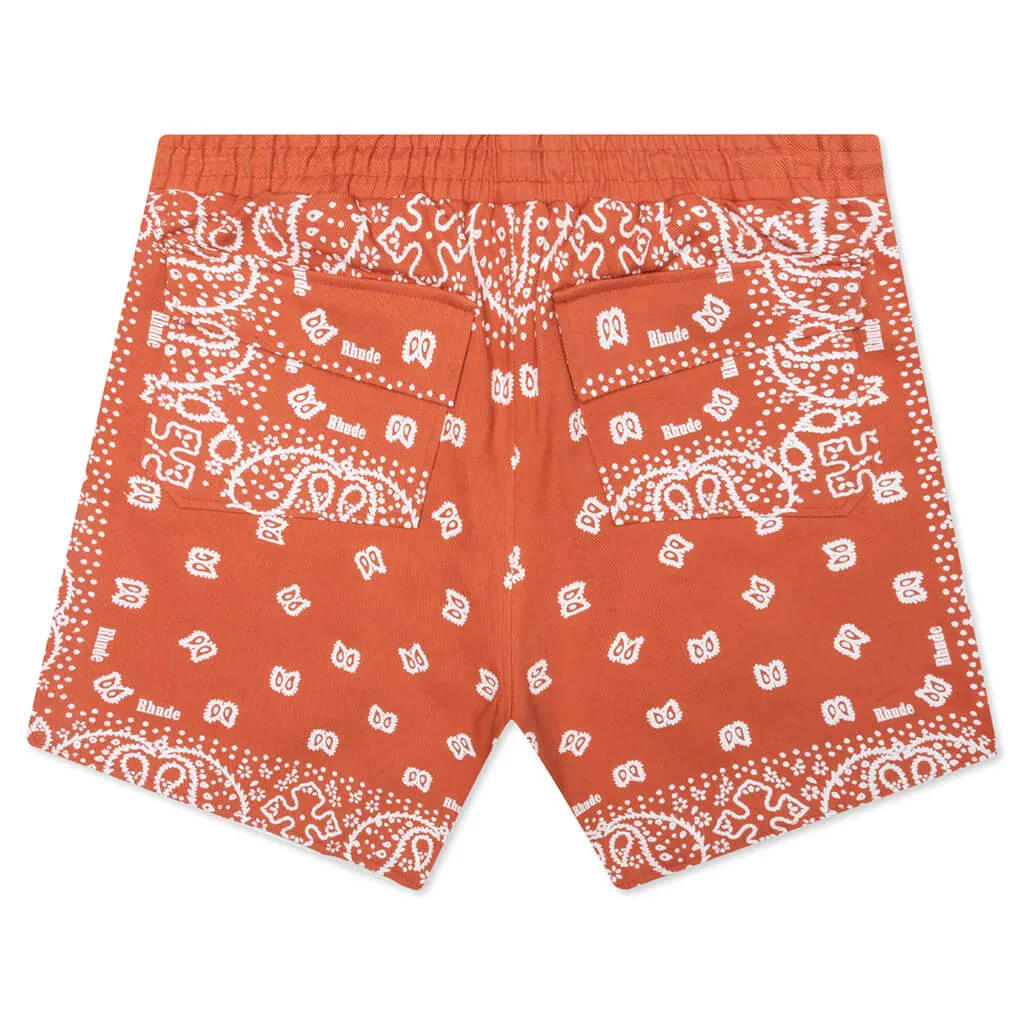 Bandana Shorts - Vintage Orange