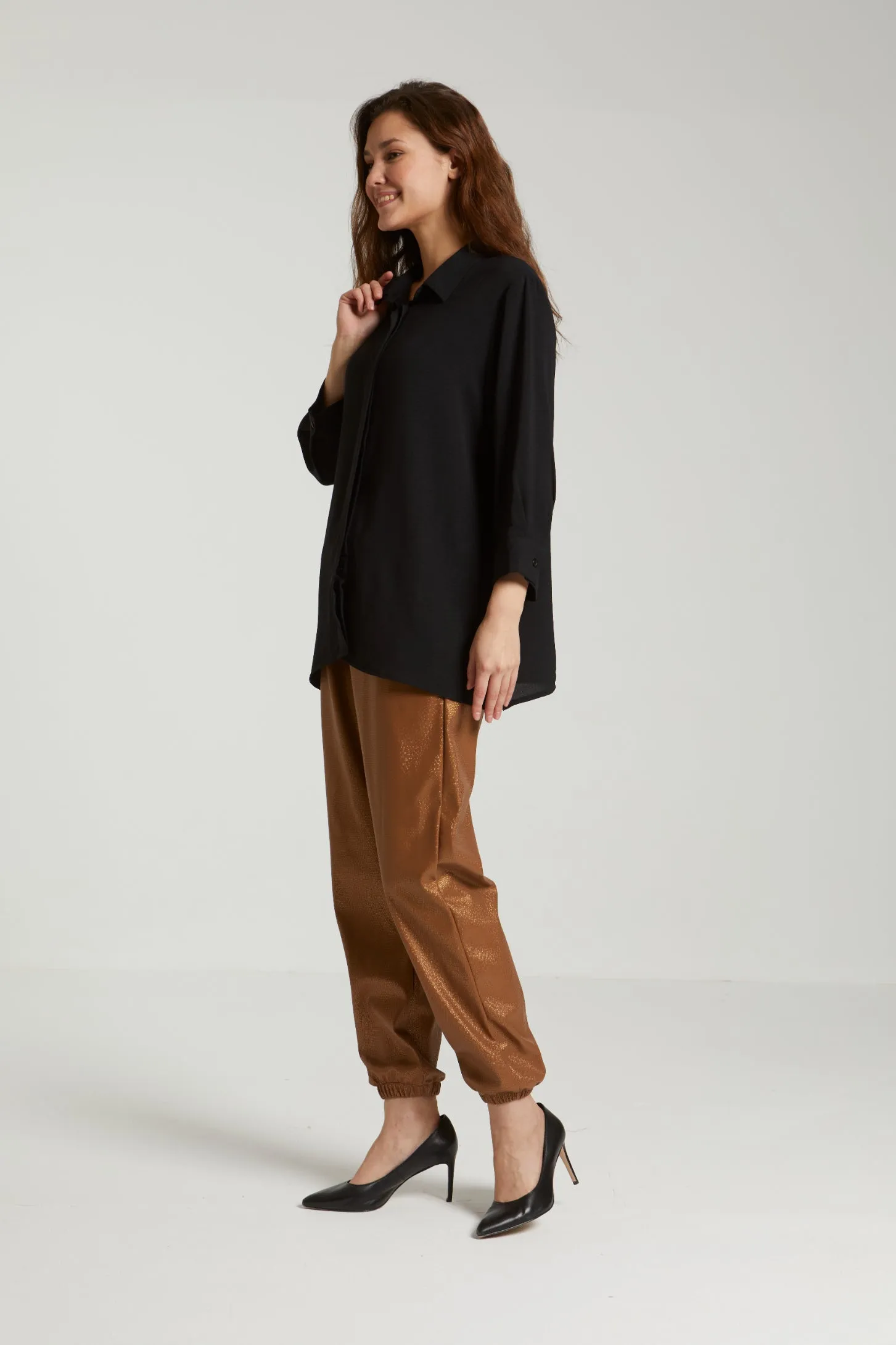 BASIC RELAXED FIT SHIRT - BLACK