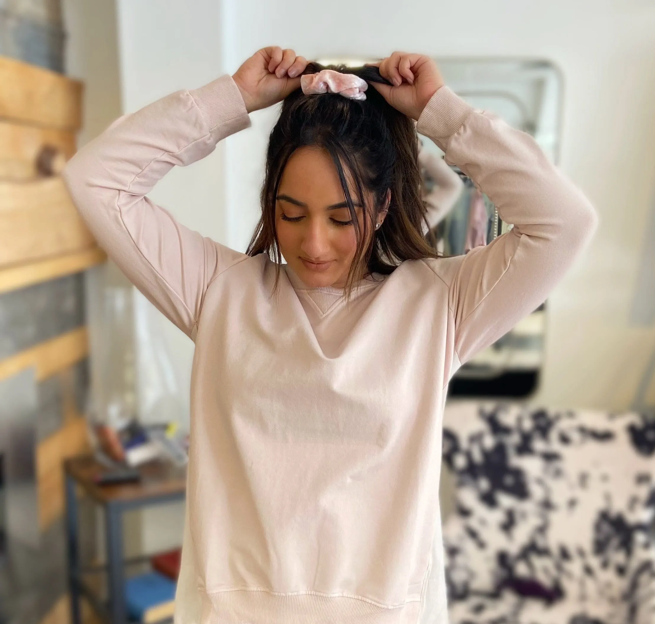 Blush Pink Velvet Scrunchie