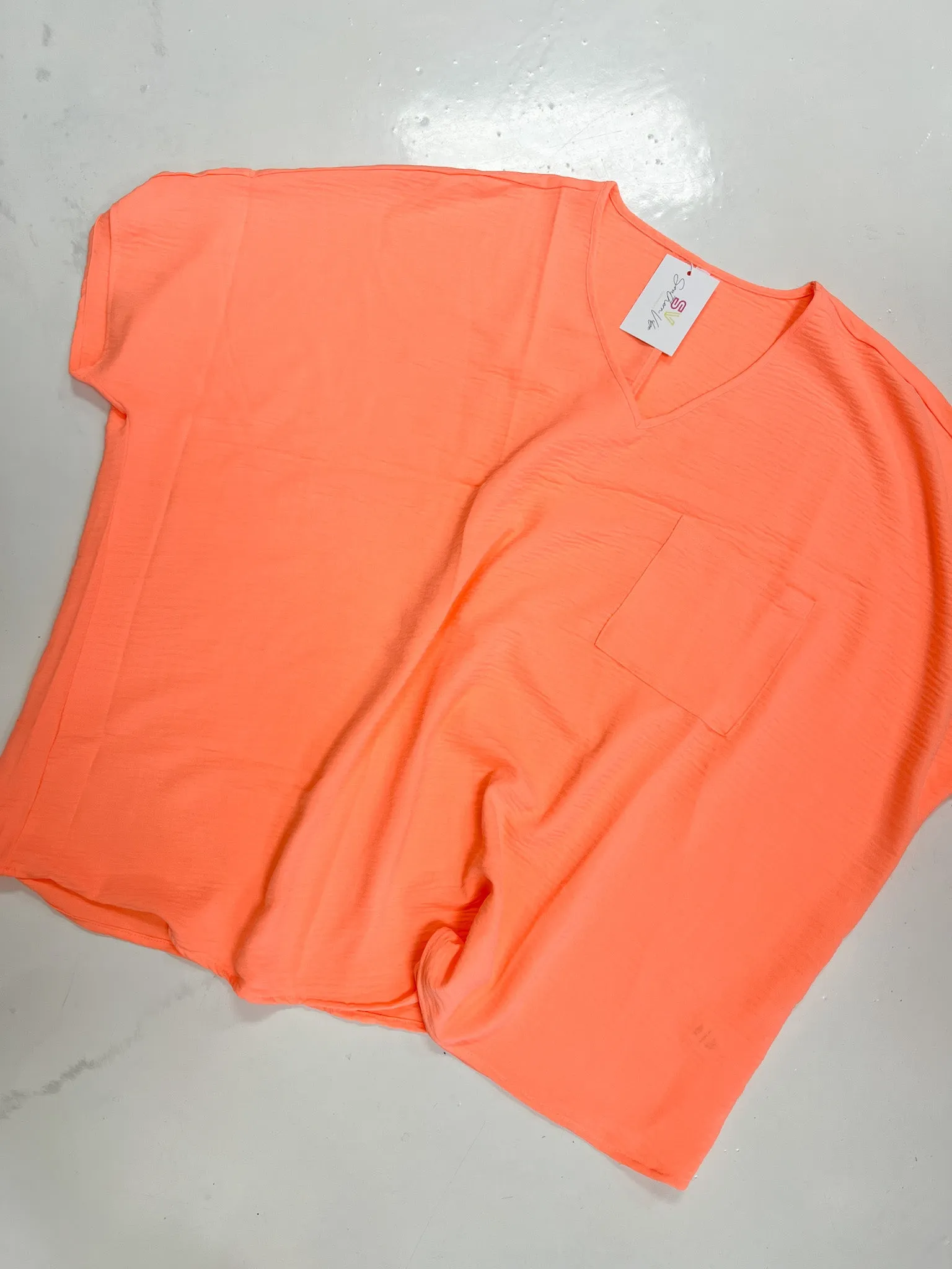 Bright Colors Airflow V-Neck Top