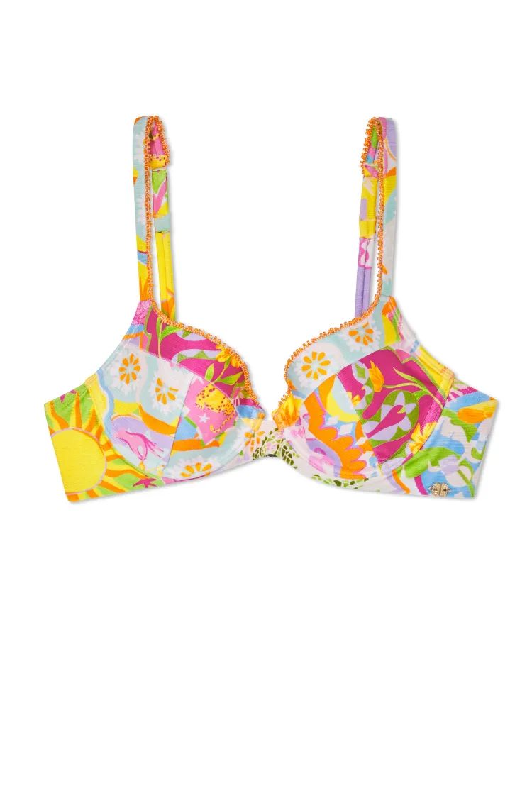 Bright Mosaic Bikini Top