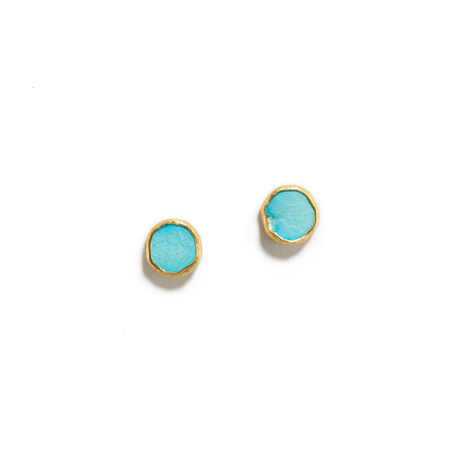 Bright Rough Turquoise Studs