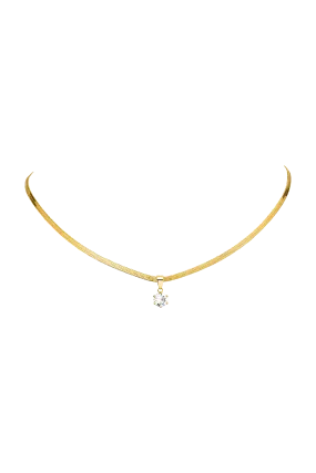 Brilliant Sleek Necklace 14K Gold Plated