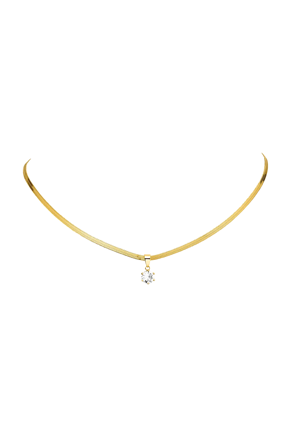 Brilliant Sleek Necklace 14K Gold Plated