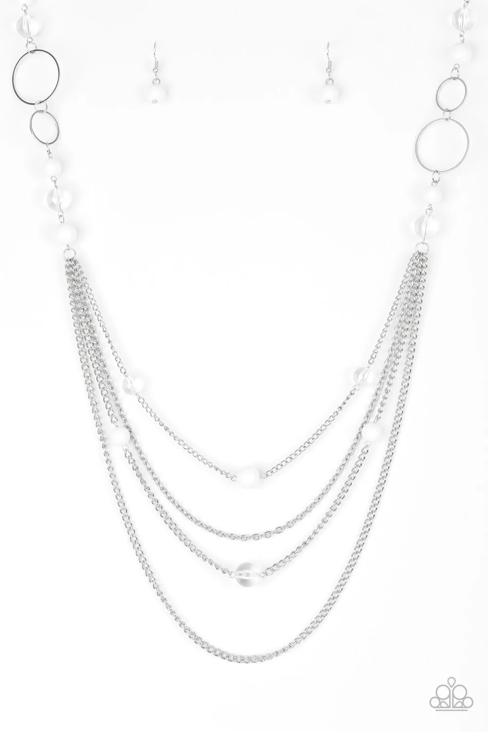 Bubbly Bright - White Necklace