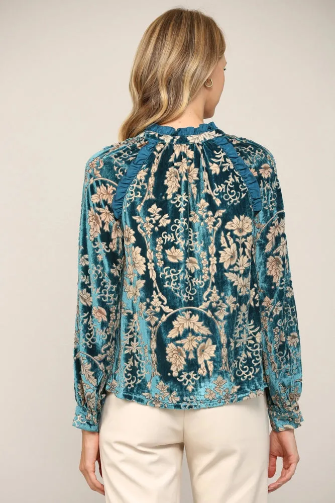 Burnout Velvet Blouse