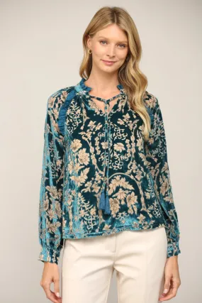 Burnout Velvet Blouse