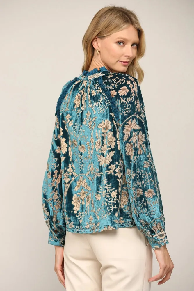 Burnout Velvet Blouse