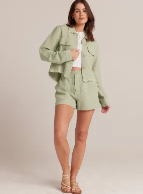 Callie Ruffle Short - Muted Army