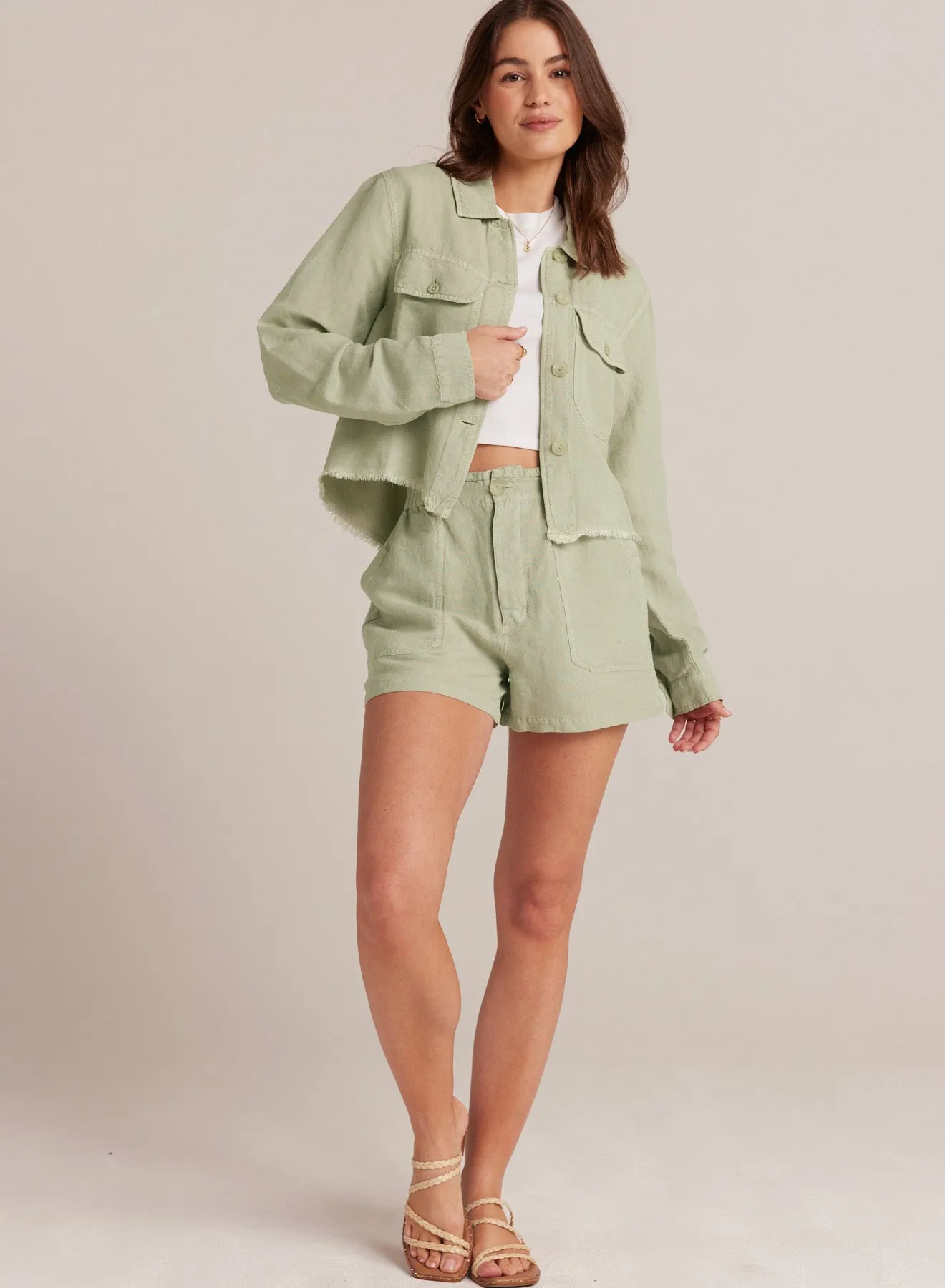 Callie Ruffle Short - Muted Army