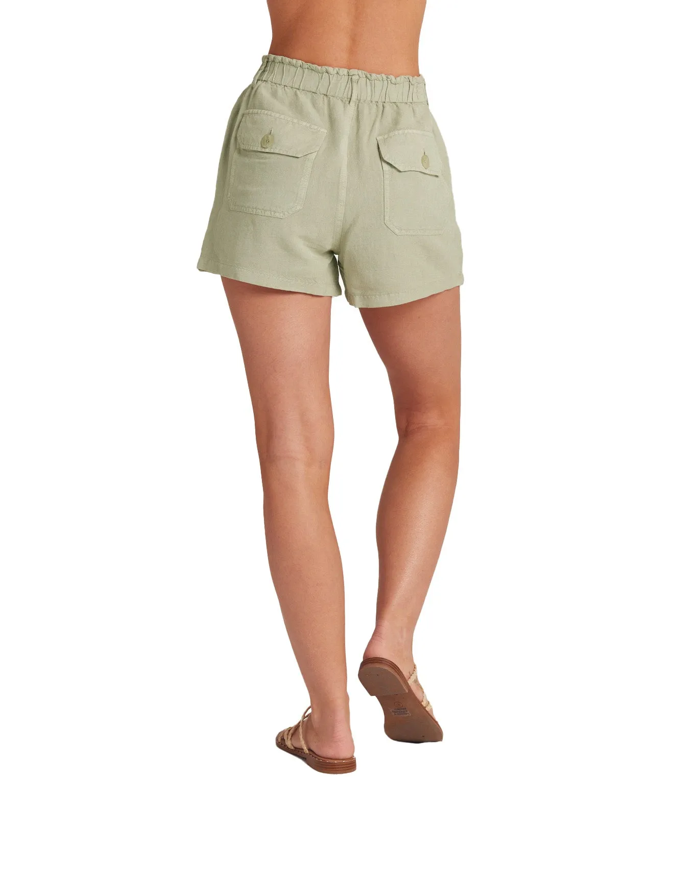 Callie Ruffle Short - Muted Army