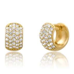 Chic Chubby Pave Diamond Huggie Hoops