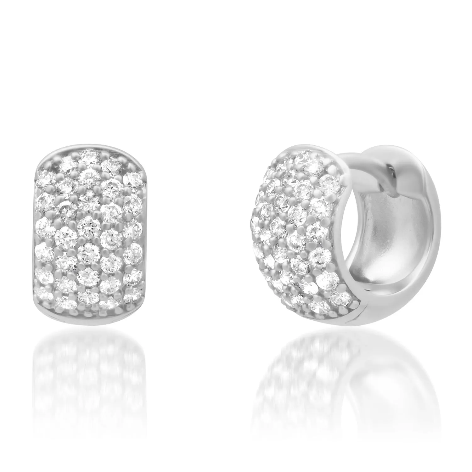 Chic Chubby Pave Diamond Huggie Hoops