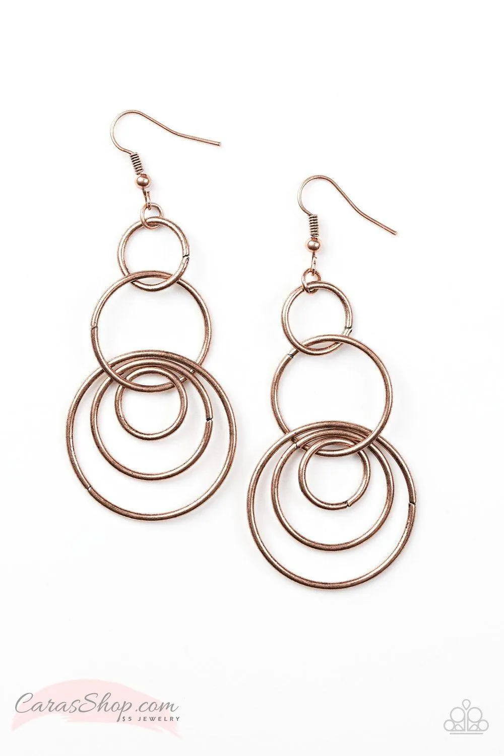 Chic Circles Copper Earrings - Paparazzi Accessories