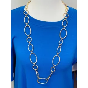 Chic Long Pebble Link Necklace