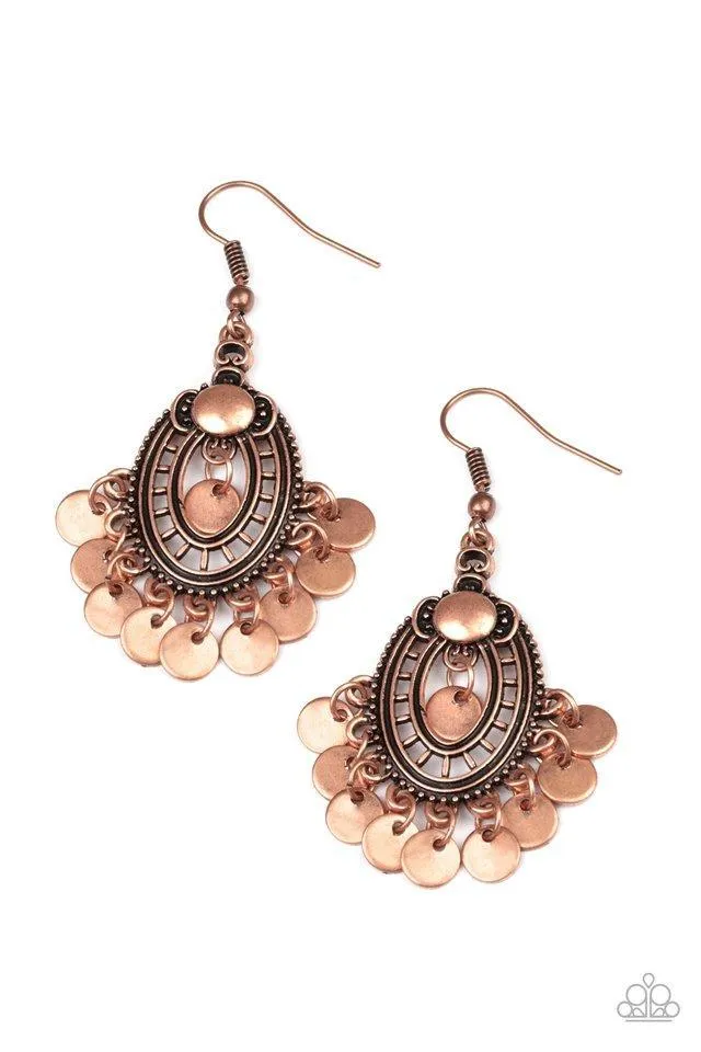 Chime Chic Copper Earrings - Paparazzi Accessories