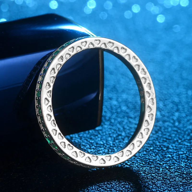 Classic Round Multicolor CZ Crystal Sleek Ring - 4 Colors