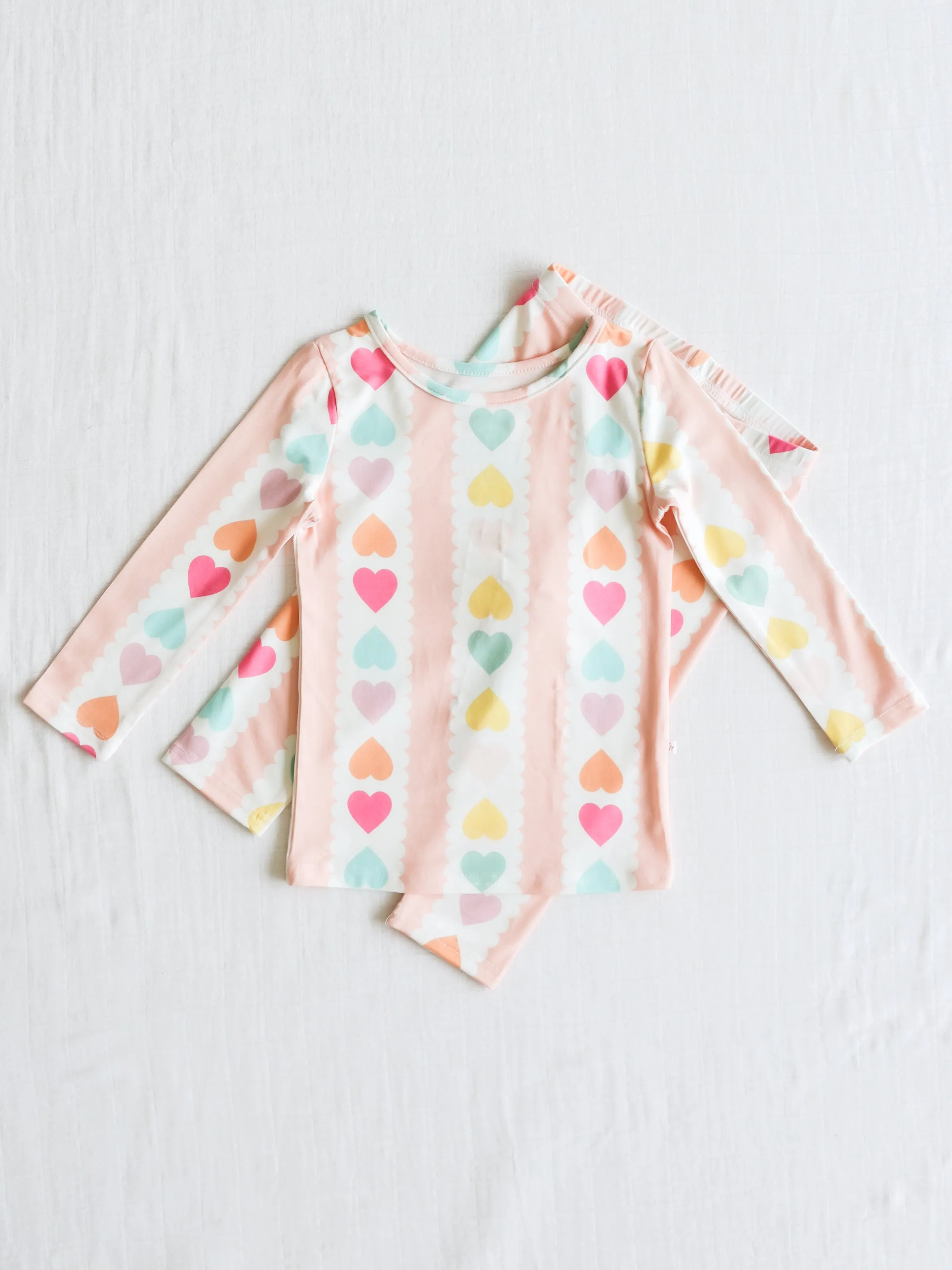 Cloud Fitted Pajamas - Rainbow Hearts