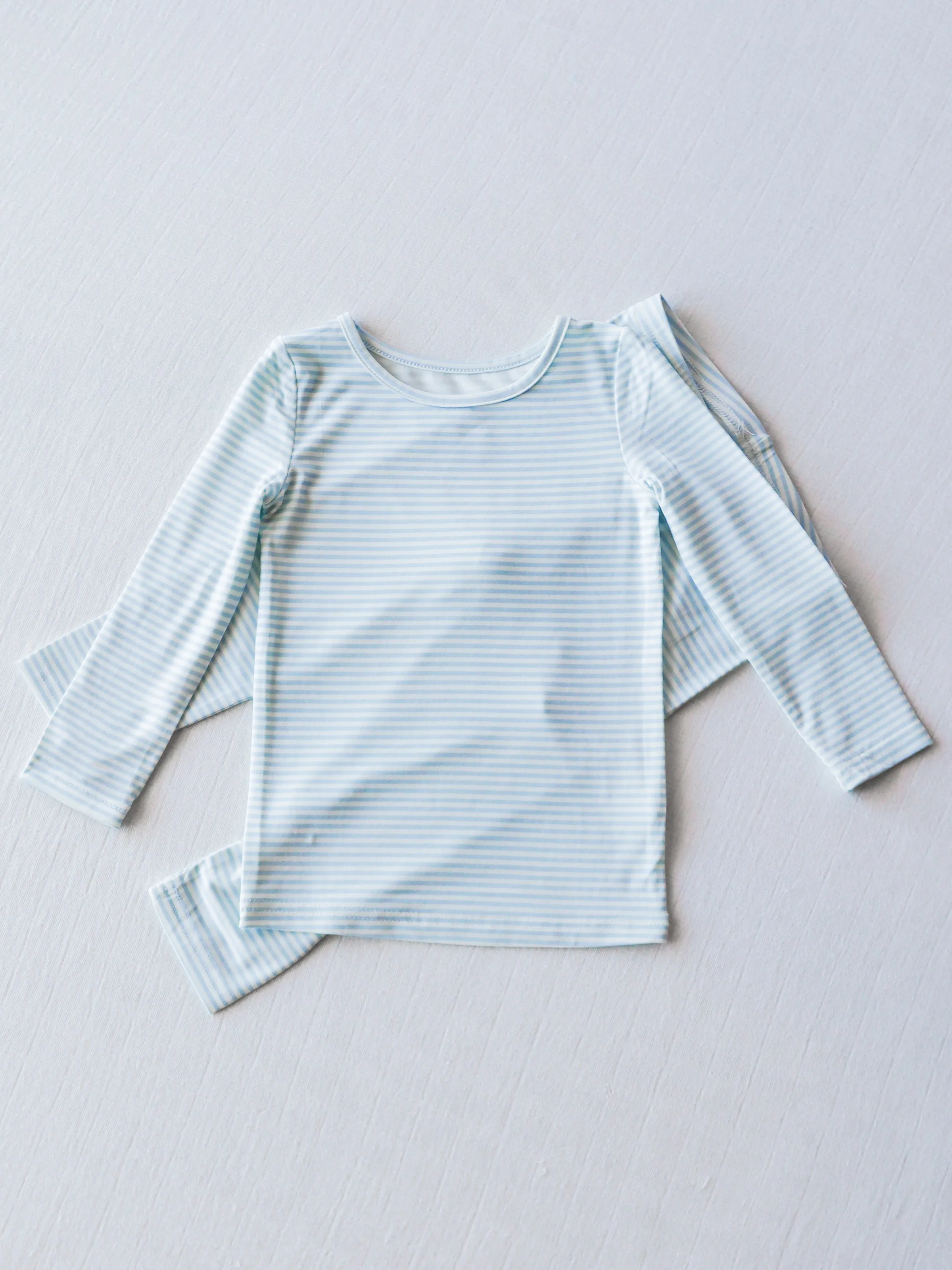 Cloud Fitted Pajamas - Sky Blue Stripes