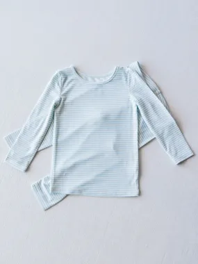 Cloud Fitted Pajamas - Sky Blue Stripes