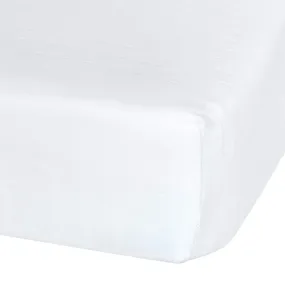 Cotton muslin fitted sheet - White