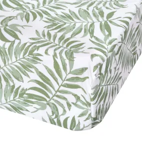 Crib fitted sheet - Tropical green