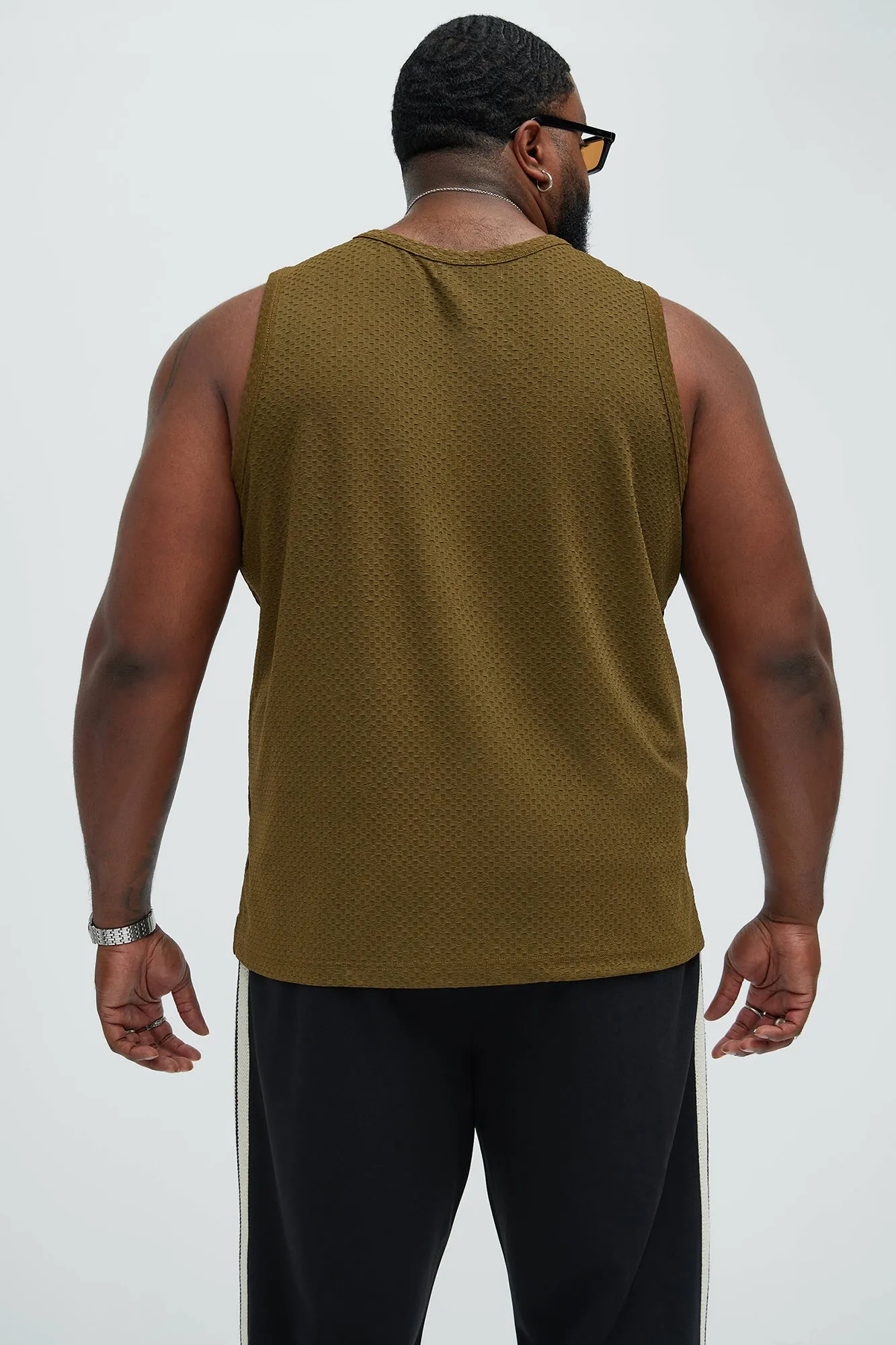 Croydon Textured Relaxed Tank - Olive