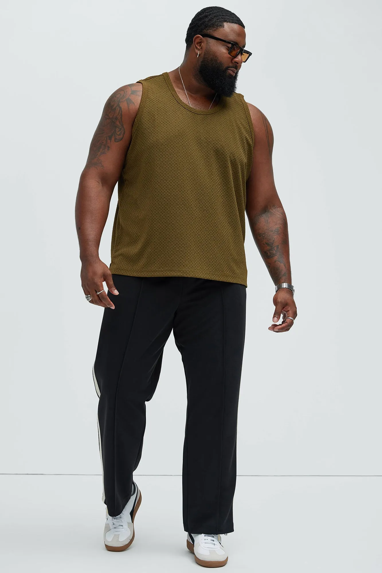 Croydon Textured Relaxed Tank - Olive