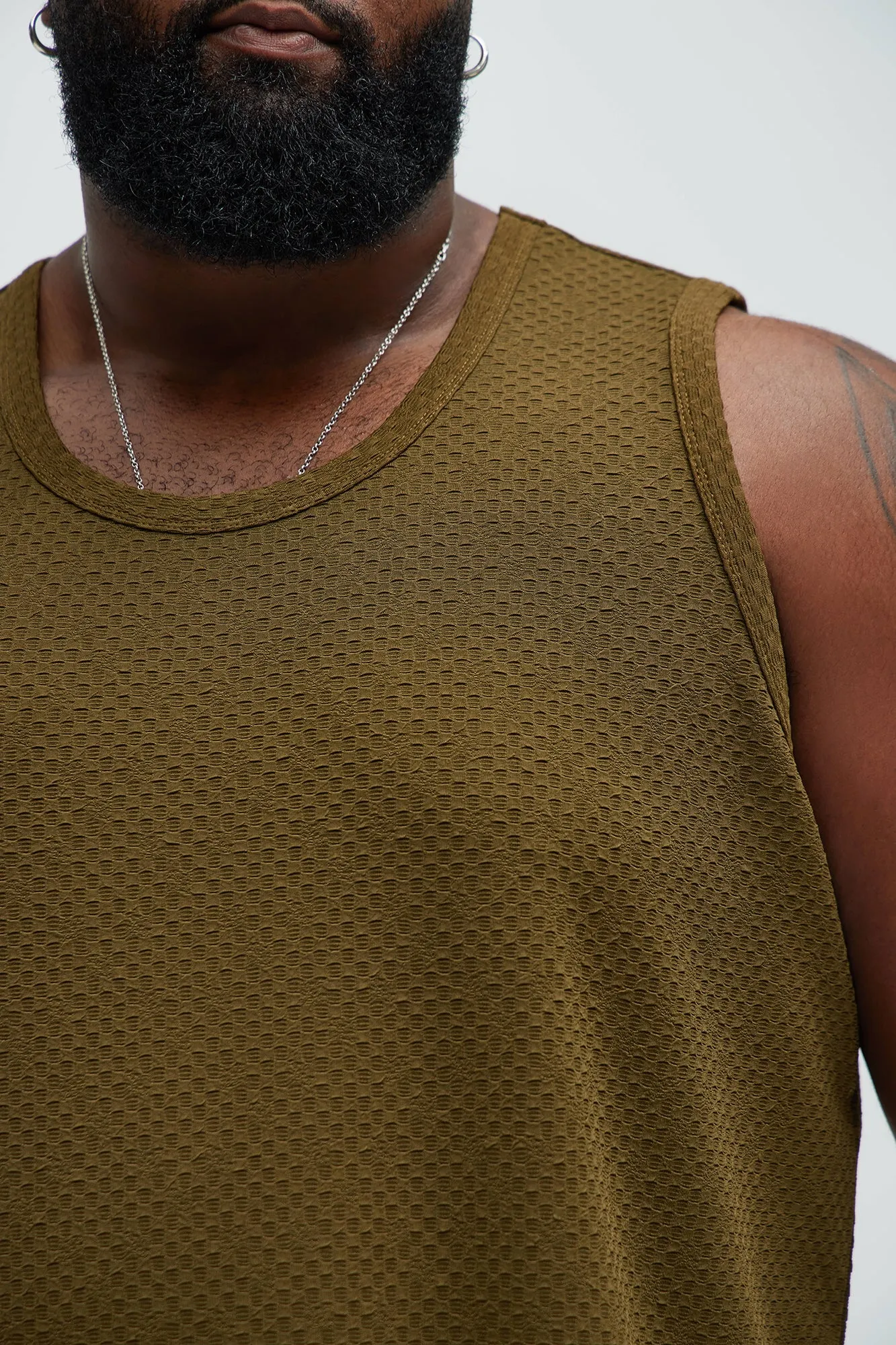 Croydon Textured Relaxed Tank - Olive