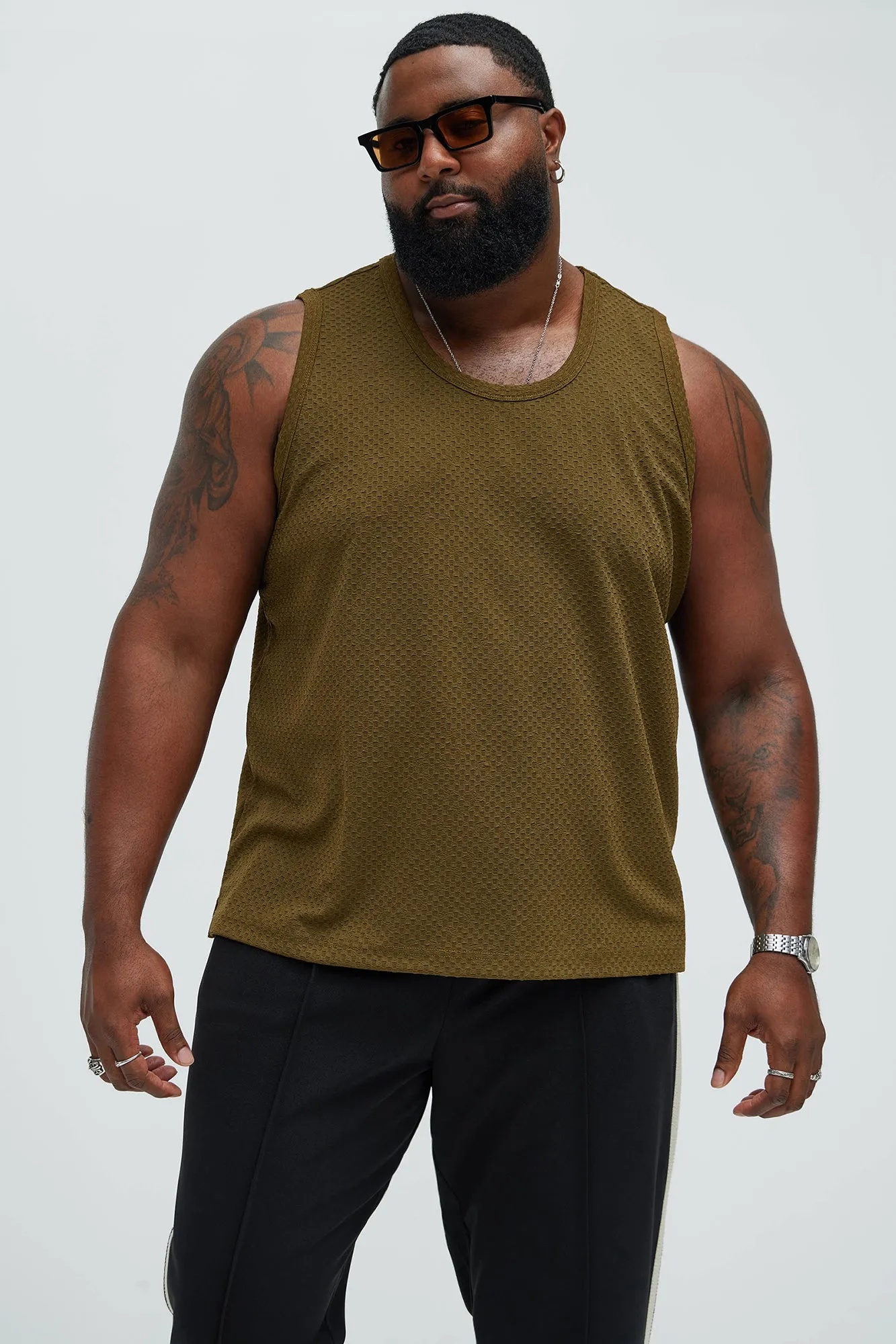 Croydon Textured Relaxed Tank - Olive