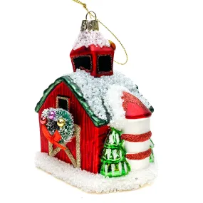 Festive Vintage Barn Ornament