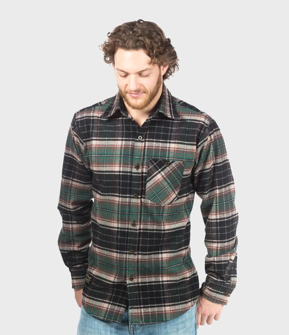 Fitted Flannel Shirt - Earth