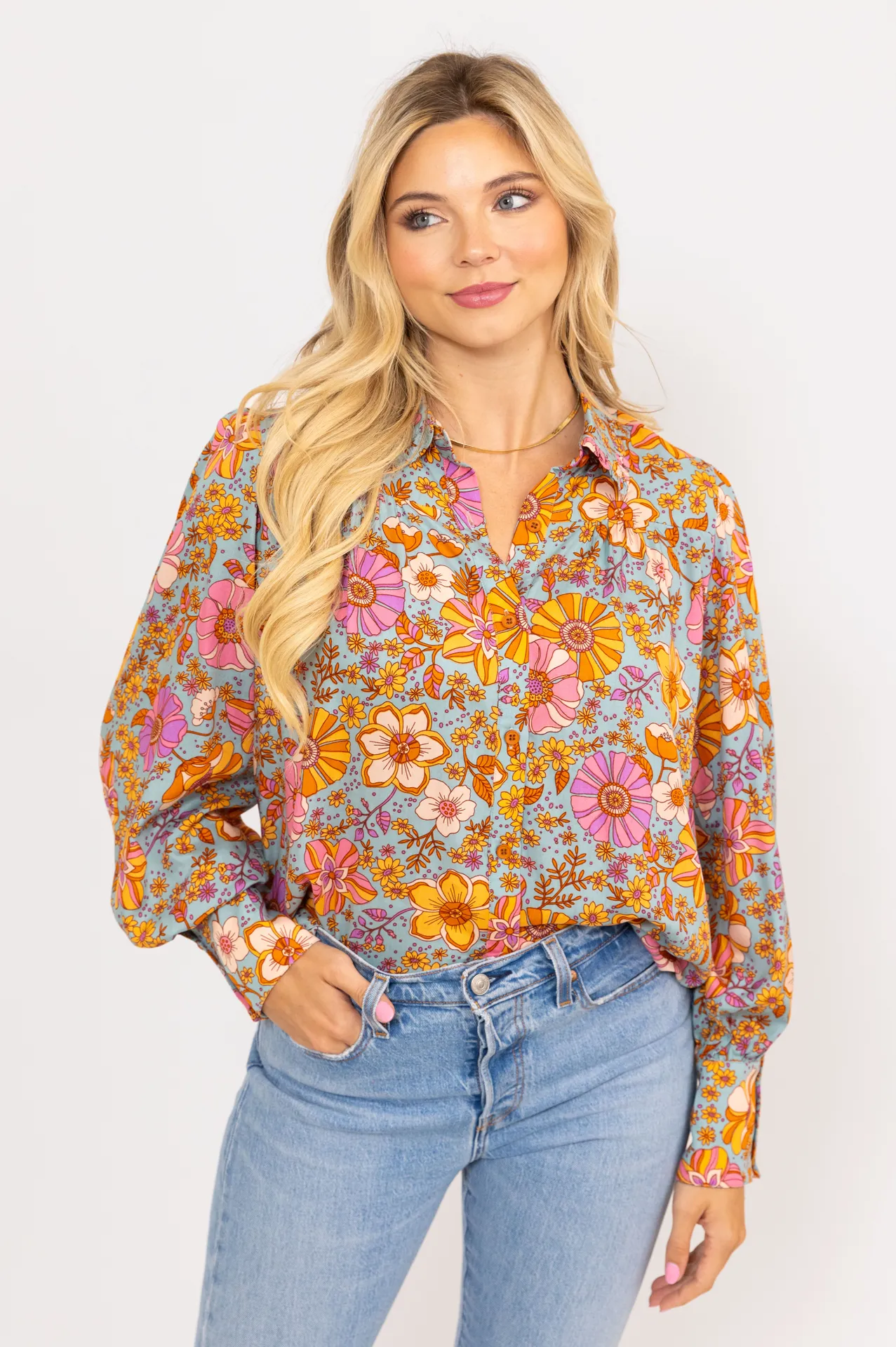 Floral Vintage Ruffle Top