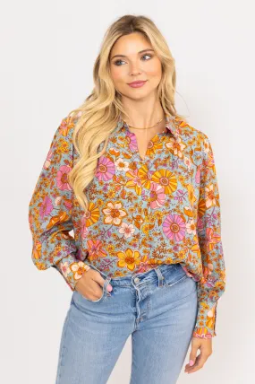 Floral Vintage Ruffle Top