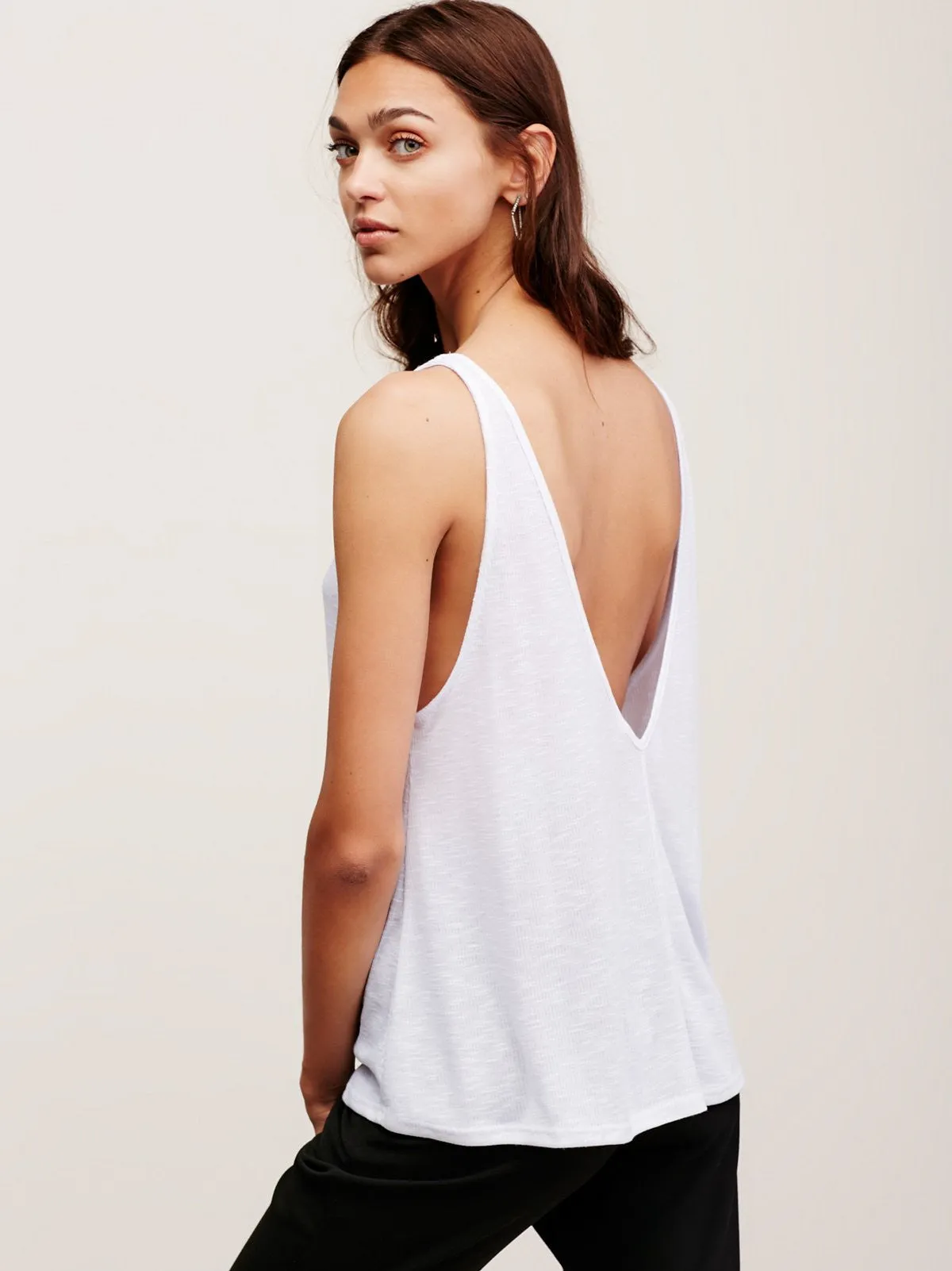 Free People Sleek N Easy Tank White