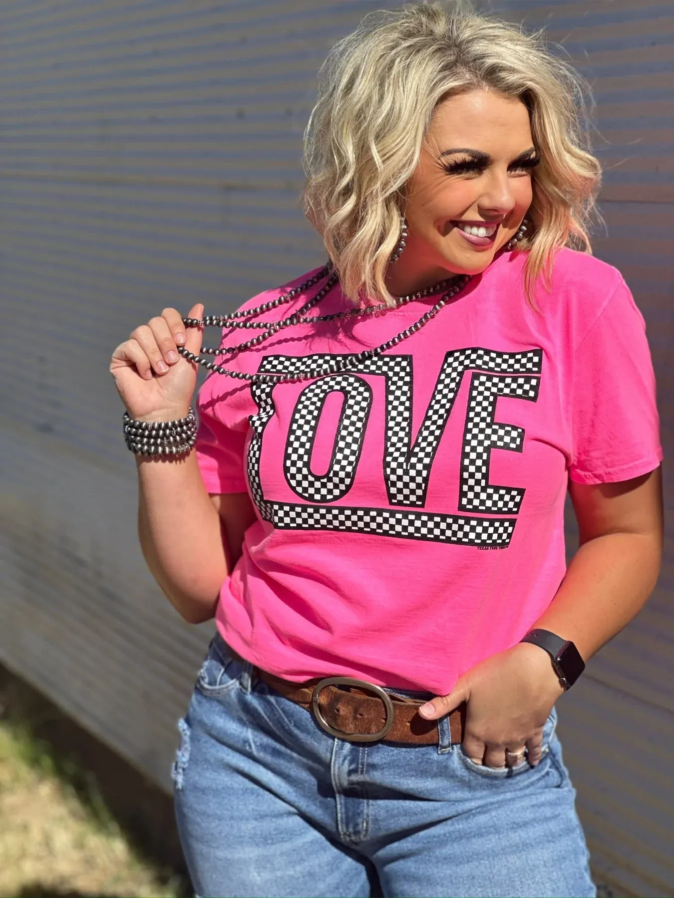 Funky Checkered Love Tee