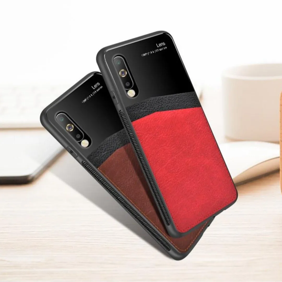 Galaxy A7 2018 Sleek Slim Leather Glass Case