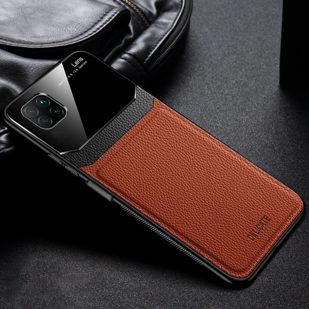 Galaxy Note Series Sleek Slim Leather Glass Case