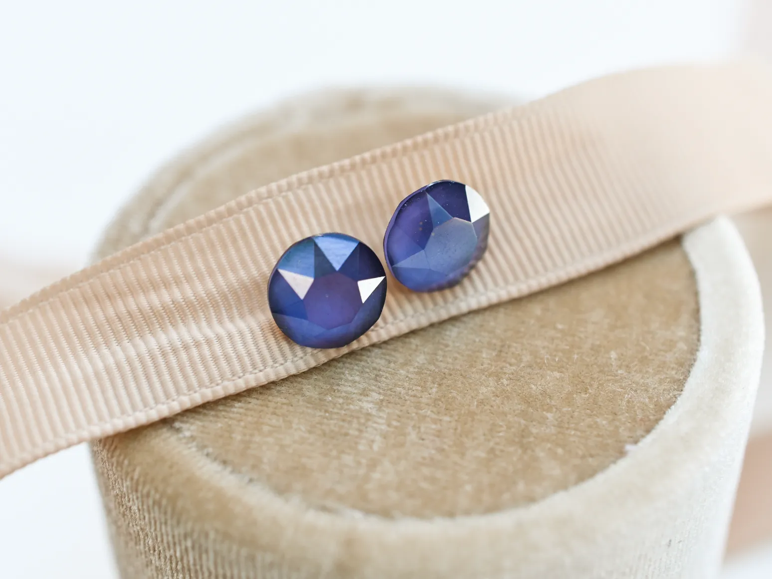 Gemstone Studs - Swarovski Crystal Purple Muted