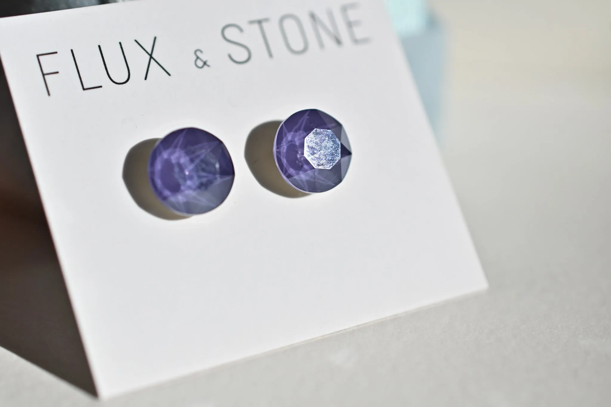 Gemstone Studs - Swarovski Crystal Purple Muted