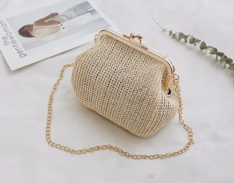 Handmade Vintage Straw Clutch