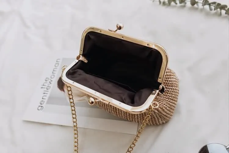 Handmade Vintage Straw Clutch