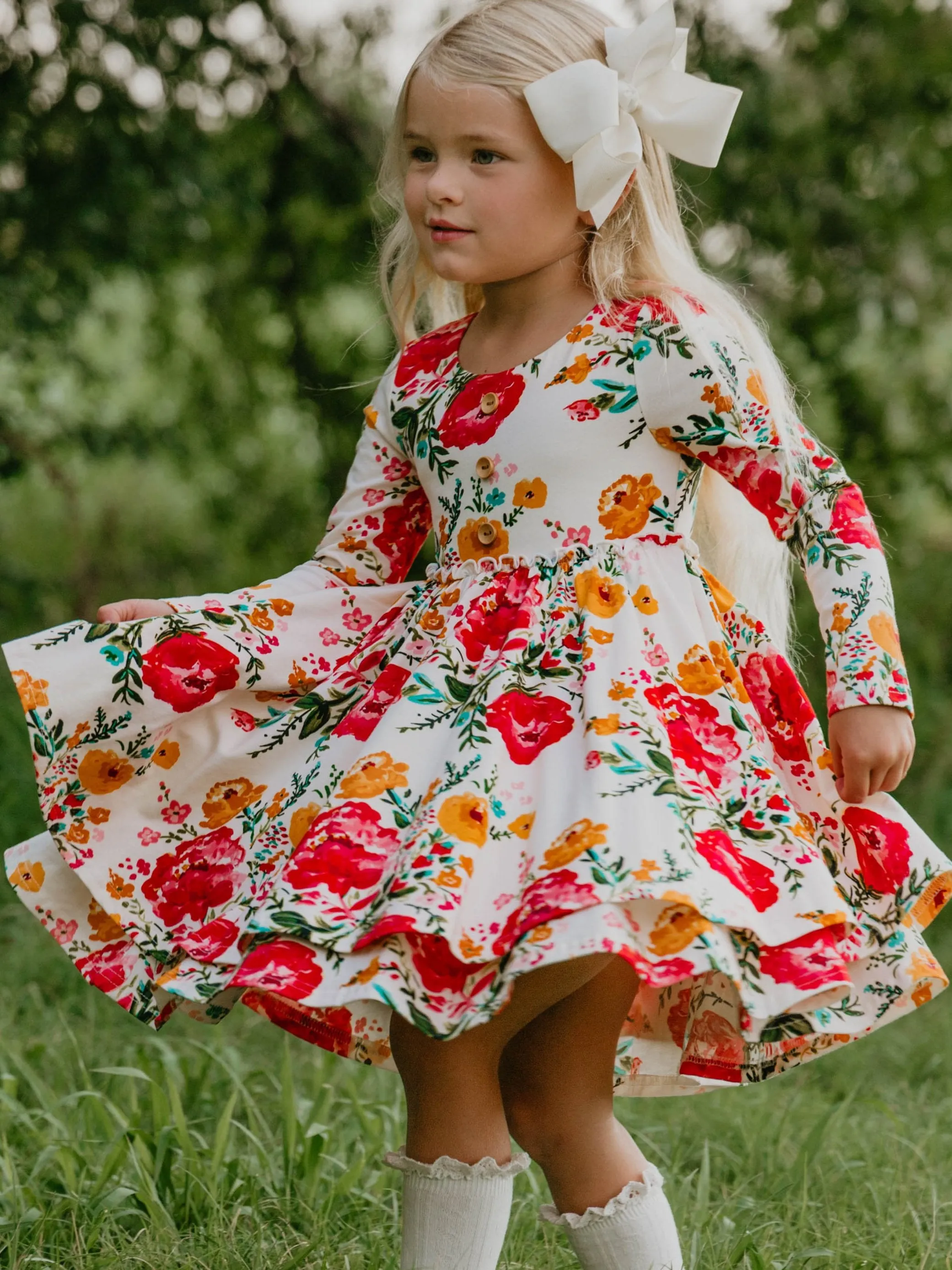 Hazel Dress - Bright Zinnias