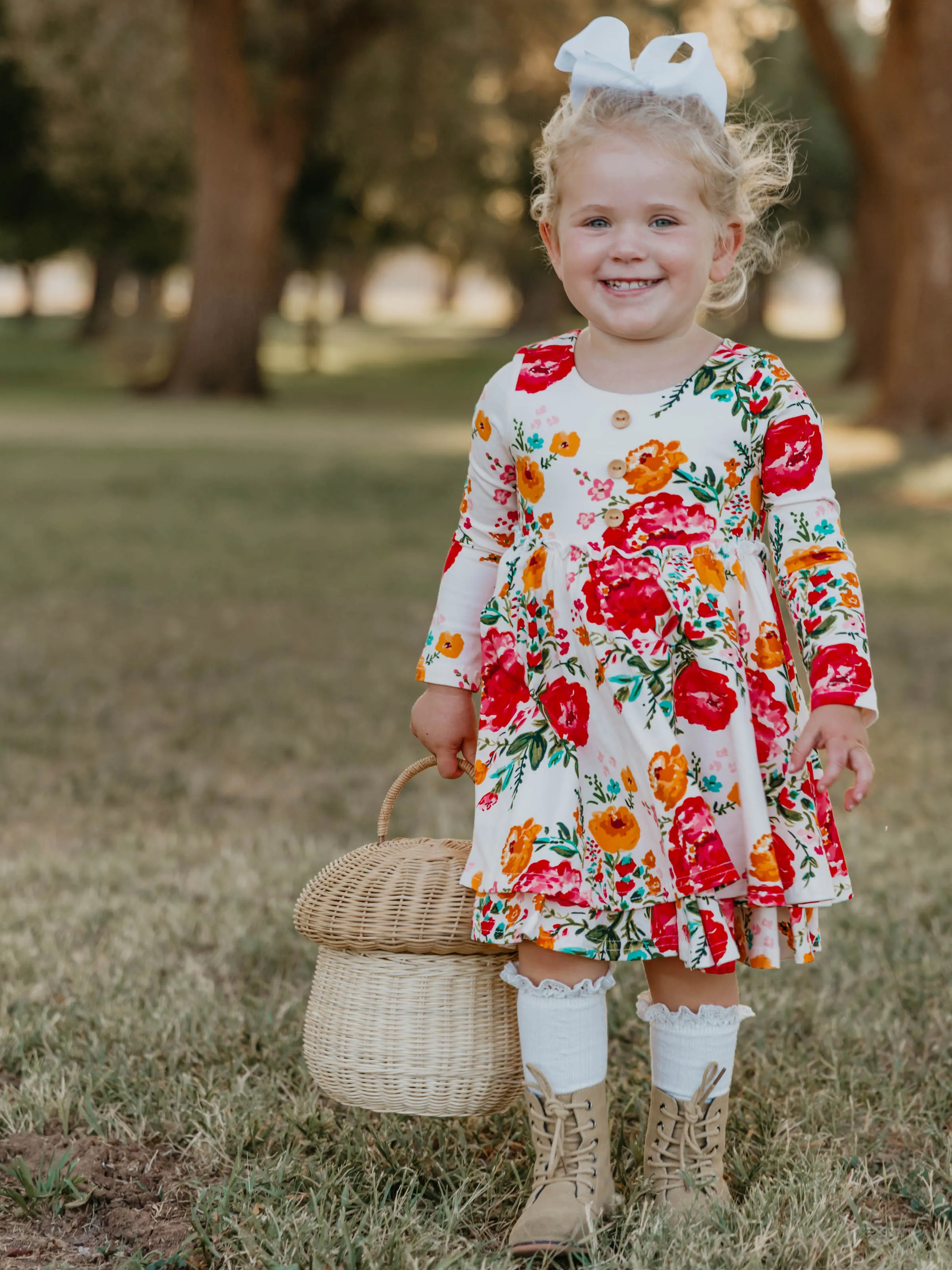 Hazel Dress - Bright Zinnias